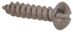Value Collection - #8, 3/4" Length Under Head, Slotted Drive, Round Head Wood Screw - Stainless Steel, Grade 18-8 - Eagle Tool & Supply