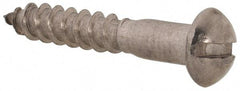 Value Collection - #8, 1" Length Under Head, Slotted Drive, Round Head Wood Screw - Stainless Steel, Grade 18-8 - Eagle Tool & Supply