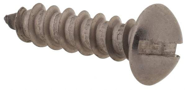 Value Collection - #10, 3/4" Length Under Head, Slotted Drive, Round Head Wood Screw - Stainless Steel, Grade 18-8 - Eagle Tool & Supply