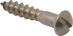 Value Collection - #10, 1" Length Under Head, Slotted Drive, Round Head Wood Screw - Stainless Steel, Grade 18-8 - Eagle Tool & Supply