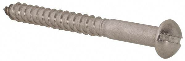 Value Collection - #10, 2" Length Under Head, Slotted Drive, Round Head Wood Screw - Stainless Steel, Grade 18-8 - Eagle Tool & Supply