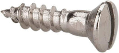 Value Collection - #4, 1/2" Length Under Head, Slotted Drive, Oval Head Wood Screw - Stainless Steel, Grade 18-8 - Eagle Tool & Supply