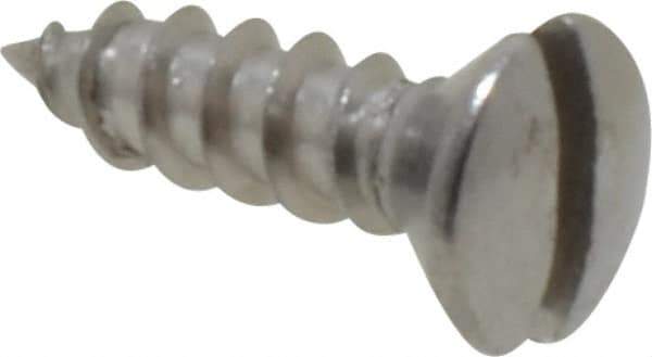 Value Collection - #6, 1/2" Length Under Head, Slotted Drive, Oval Head Wood Screw - Stainless Steel, Grade 18-8 - Eagle Tool & Supply