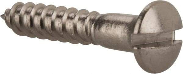 Value Collection - #6, 3/4" Length Under Head, Slotted Drive, Oval Head Wood Screw - Stainless Steel, Grade 18-8 - Eagle Tool & Supply