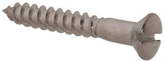 Value Collection - #6, 1" Length Under Head, Slotted Drive, Oval Head Wood Screw - Stainless Steel, Grade 18-8 - Eagle Tool & Supply
