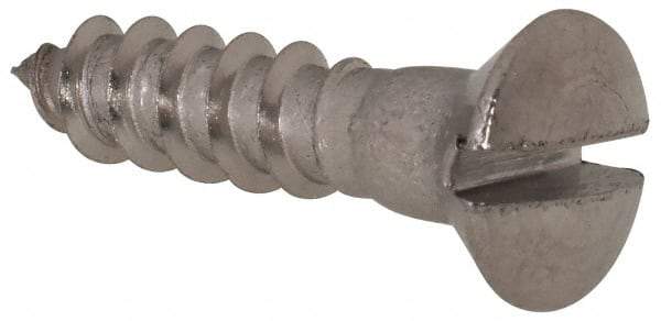 Value Collection - #8, 3/4" Length Under Head, Slotted Drive, Oval Head Wood Screw - Stainless Steel, Grade 18-8 - Eagle Tool & Supply