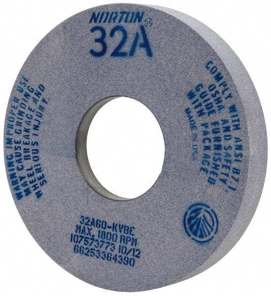 Norton - 14" Diam x 5" Hole x 2" Thick, K Hardness, 60 Grit Surface Grinding Wheel - Aluminum Oxide, Type 5, Medium Grade, 1,800 Max RPM, Vitrified Bond, One-Side Recess - Eagle Tool & Supply