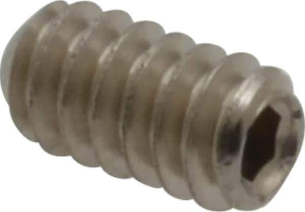 Value Collection - #6-32 UNC, 1/4" OAL, Cup Point Set Screw - Grade 316 Stainless Steel, 1/16" Key - Eagle Tool & Supply