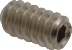 Value Collection - #6-32 UNC, 1/4" OAL, Cup Point Set Screw - Grade 316 Stainless Steel, 1/16" Key - Eagle Tool & Supply