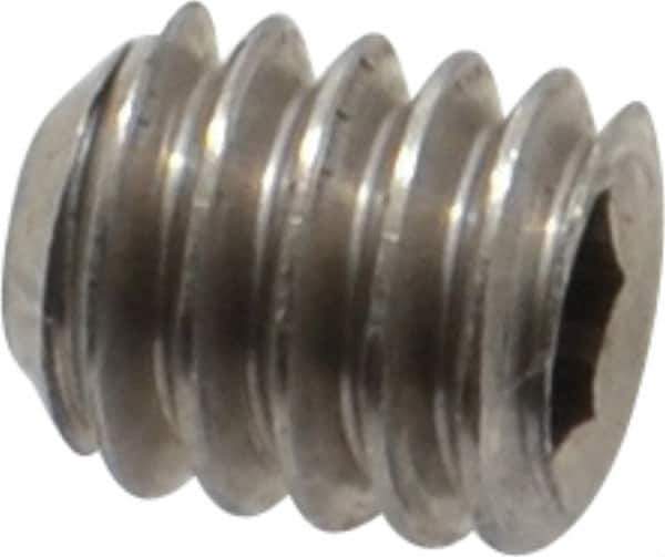 Value Collection - #8-32 UNC, 3/16" OAL, Cup Point Set Screw - Grade 316 Stainless Steel, 5/64" Key - Eagle Tool & Supply