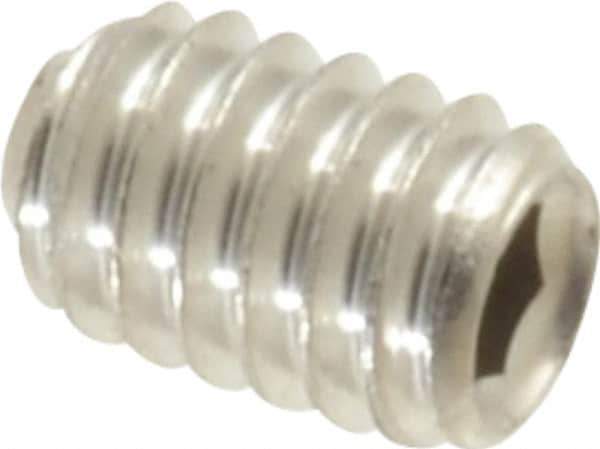 Value Collection - #8-32 UNC, 1/4" OAL, Cup Point Set Screw - Grade 316 Stainless Steel, 5/64" Key - Eagle Tool & Supply