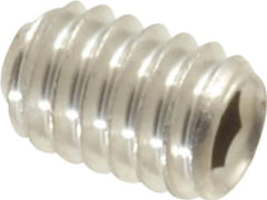 Value Collection - #8-32 UNC, 1/4" OAL, Cup Point Set Screw - Grade 316 Stainless Steel, 5/64" Key - Eagle Tool & Supply