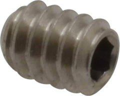 Value Collection - #10-24 UNC, 1/4" OAL, Cup Point Set Screw - Grade 316 Stainless Steel, 3/32" Key - Eagle Tool & Supply