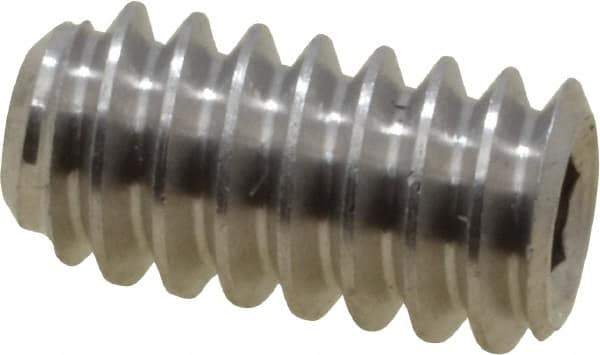 Value Collection - #10-24 UNC, 3/8" OAL, Cup Point Set Screw - Grade 316 Stainless Steel, 3/32" Key - Eagle Tool & Supply
