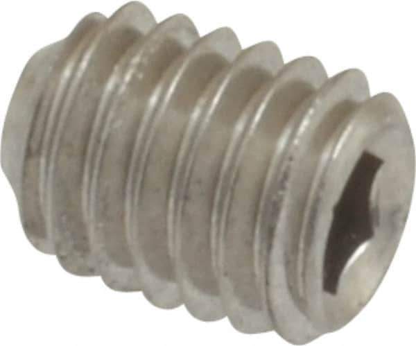 Value Collection - #10-32 UNF, 1/4" OAL, Cup Point Set Screw - Grade 316 Stainless Steel, 3/32" Key - Eagle Tool & Supply