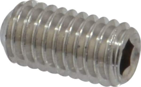 Value Collection - #10-32 UNF, 3/8" OAL, Cup Point Set Screw - Grade 316 Stainless Steel, 3/32" Key - Eagle Tool & Supply