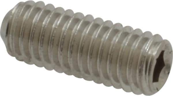 Value Collection - #10-32 UNF, 1/2" OAL, Cup Point Set Screw - Grade 316 Stainless Steel, 3/32" Key - Eagle Tool & Supply