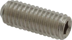 Value Collection - #10-32 UNF, 1/2" OAL, Cup Point Set Screw - Grade 316 Stainless Steel, 3/32" Key - Eagle Tool & Supply