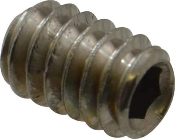 Value Collection - 1/4-20 UNC, 3/8" OAL, Cup Point Set Screw - Grade 316 Stainless Steel, 1/8" Key - Eagle Tool & Supply