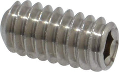 Value Collection - 1/4-20 UNC, 1/2" OAL, Cup Point Set Screw - Grade 316 Stainless Steel, 1/8" Key - Eagle Tool & Supply
