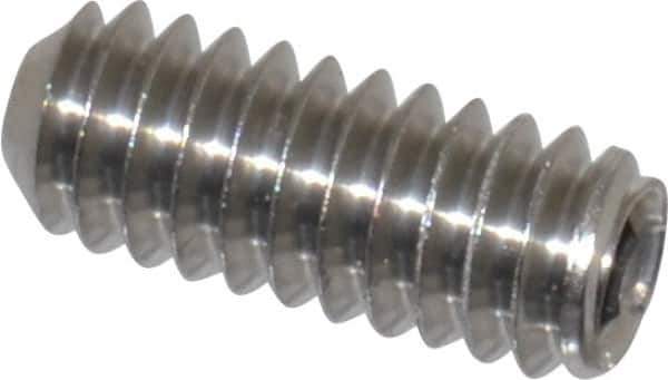 Value Collection - 1/4-20 UNC, 5/8" OAL, Cup Point Set Screw - Grade 316 Stainless Steel, 1/8" Key - Eagle Tool & Supply