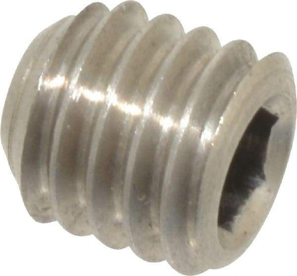 Value Collection - 3/8-16 UNC, 3/8" OAL, Cup Point Set Screw - Grade 316 Stainless Steel, 3/16" Key - Eagle Tool & Supply