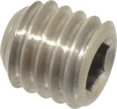 Value Collection - 3/8-16 UNC, 3/8" OAL, Cup Point Set Screw - Grade 316 Stainless Steel, 3/16" Key - Eagle Tool & Supply