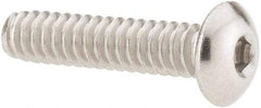 Value Collection - #4-40 UNC Hex Socket Drive, Button Screw - Grade 18-8 Stainless Steel, Uncoated, Fully Threaded, 1/2" Length Under Head - Eagle Tool & Supply