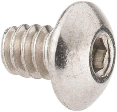 Value Collection - #6-32 UNC Hex Socket Drive, Button Screw - Grade 18-8 Stainless Steel, Uncoated, Fully Threaded, 3/16" Length Under Head - Eagle Tool & Supply