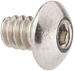 Value Collection - #6-32 UNC Hex Socket Drive, Button Screw - Grade 18-8 Stainless Steel, Uncoated, Fully Threaded, 3/16" Length Under Head - Eagle Tool & Supply