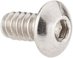 Value Collection - #6-32 UNC Hex Socket Drive, Button Screw - Grade 18-8 Stainless Steel, Uncoated, Fully Threaded, 1/4" Length Under Head - Eagle Tool & Supply