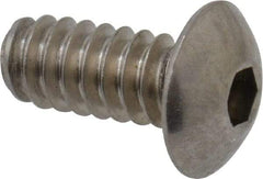 Value Collection - #6-32 UNC Hex Socket Drive, Button Screw - Grade 18-8 Stainless Steel, Uncoated, Fully Threaded, 5/16" Length Under Head - Eagle Tool & Supply