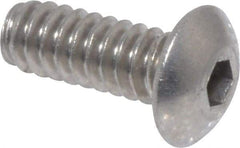 Value Collection - #6-32 UNC Hex Socket Drive, Button Screw - Grade 18-8 Stainless Steel, Uncoated, Fully Threaded, 3/8" Length Under Head - Eagle Tool & Supply