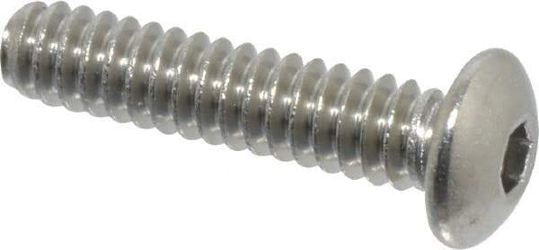 Value Collection - #6-32 UNC Hex Socket Drive, Button Screw - Grade 18-8 Stainless Steel, Uncoated, Fully Threaded, 5/8" Length Under Head - Eagle Tool & Supply