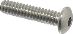 Value Collection - #6-32 UNC Hex Socket Drive, Button Screw - Grade 18-8 Stainless Steel, Uncoated, Fully Threaded, 5/8" Length Under Head - Eagle Tool & Supply