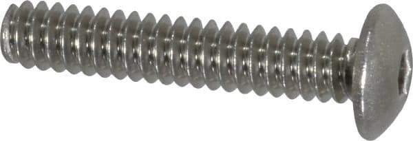 Value Collection - #6-32 UNC Hex Socket Drive, Button Screw - Grade 18-8 Stainless Steel, Uncoated, Fully Threaded, 3/4" Length Under Head - Eagle Tool & Supply