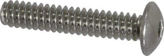Value Collection - #6-32 UNC Hex Socket Drive, Button Screw - Grade 18-8 Stainless Steel, Uncoated, Fully Threaded, 3/4" Length Under Head - Eagle Tool & Supply