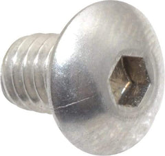 Value Collection - #8-32 UNC Hex Socket Drive, Button Screw - Grade 18-8 Stainless Steel, Uncoated, Fully Threaded, 1/4" Length Under Head - Eagle Tool & Supply