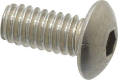 Value Collection - #8-32 UNC Hex Socket Drive, Button Screw - Grade 18-8 Stainless Steel, Uncoated, Fully Threaded, 3/8" Length Under Head - Eagle Tool & Supply