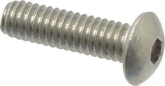 Value Collection - #8-32 UNC Hex Socket Drive, Button Screw - Grade 18-8 Stainless Steel, Uncoated, Fully Threaded, 5/8" Length Under Head - Eagle Tool & Supply