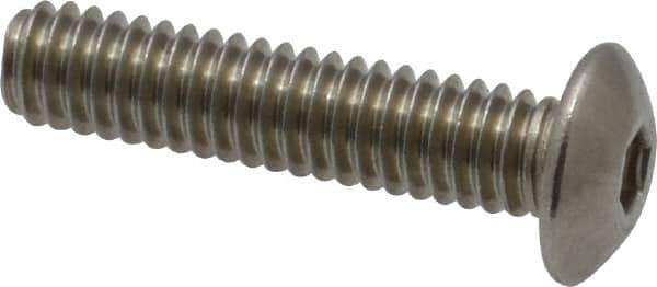 Value Collection - #8-32 UNC Hex Socket Drive, Button Screw - Grade 18-8 Stainless Steel, Uncoated, Fully Threaded, 3/4" Length Under Head - Eagle Tool & Supply
