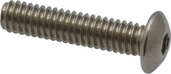 Value Collection - #8-32 UNC Hex Socket Drive, Button Screw - Grade 18-8 Stainless Steel, Uncoated, Fully Threaded, 3/4" Length Under Head - Eagle Tool & Supply