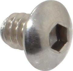 Value Collection - #10-24 UNC Hex Socket Drive, Button Screw - Grade 18-8 Stainless Steel, Uncoated, Fully Threaded, 1/4" Length Under Head - Eagle Tool & Supply