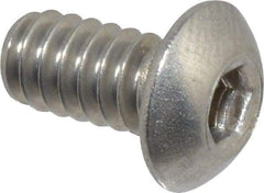 Value Collection - #10-24 UNC Hex Socket Drive, Button Screw - Grade 18-8 Stainless Steel, Uncoated, Fully Threaded, 3/8" Length Under Head - Eagle Tool & Supply