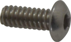 Value Collection - #10-24 UNC Hex Socket Drive, Button Screw - Grade 18-8 Stainless Steel, Uncoated, Fully Threaded, 1/2" Length Under Head - Eagle Tool & Supply