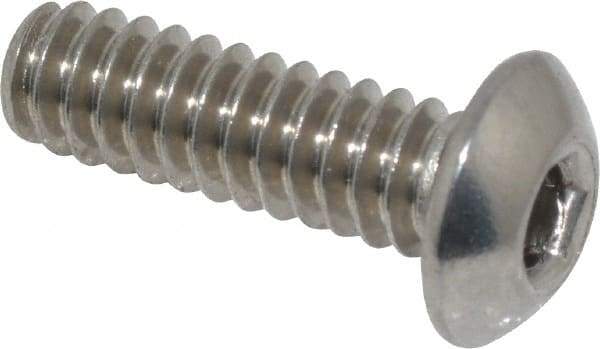 Value Collection - #10-24 UNC Hex Socket Drive, Button Screw - Grade 18-8 Stainless Steel, Uncoated, Fully Threaded, 5/8" Length Under Head - Eagle Tool & Supply