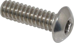 Value Collection - #10-24 UNC Hex Socket Drive, Button Screw - Grade 18-8 Stainless Steel, Uncoated, Fully Threaded, 5/8" Length Under Head - Eagle Tool & Supply