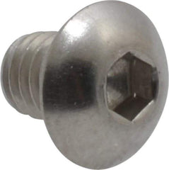Value Collection - #10-32 UNF Hex Socket Drive, Button Screw - Grade 18-8 Stainless Steel, Uncoated, Fully Threaded, 1/4" Length Under Head - Eagle Tool & Supply