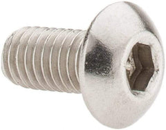 Value Collection - #10-32 UNF Hex Socket Drive, Button Screw - Grade 18-8 Stainless Steel, Uncoated, Fully Threaded, 3/8" Length Under Head - Eagle Tool & Supply