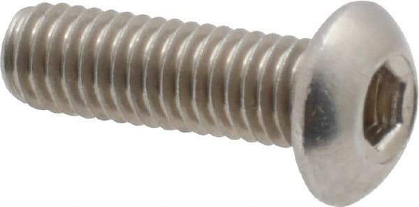 Value Collection - #10-32 UNF Hex Socket Drive, Button Screw - Grade 18-8 Stainless Steel, Uncoated, Fully Threaded, 5/8" Length Under Head - Eagle Tool & Supply